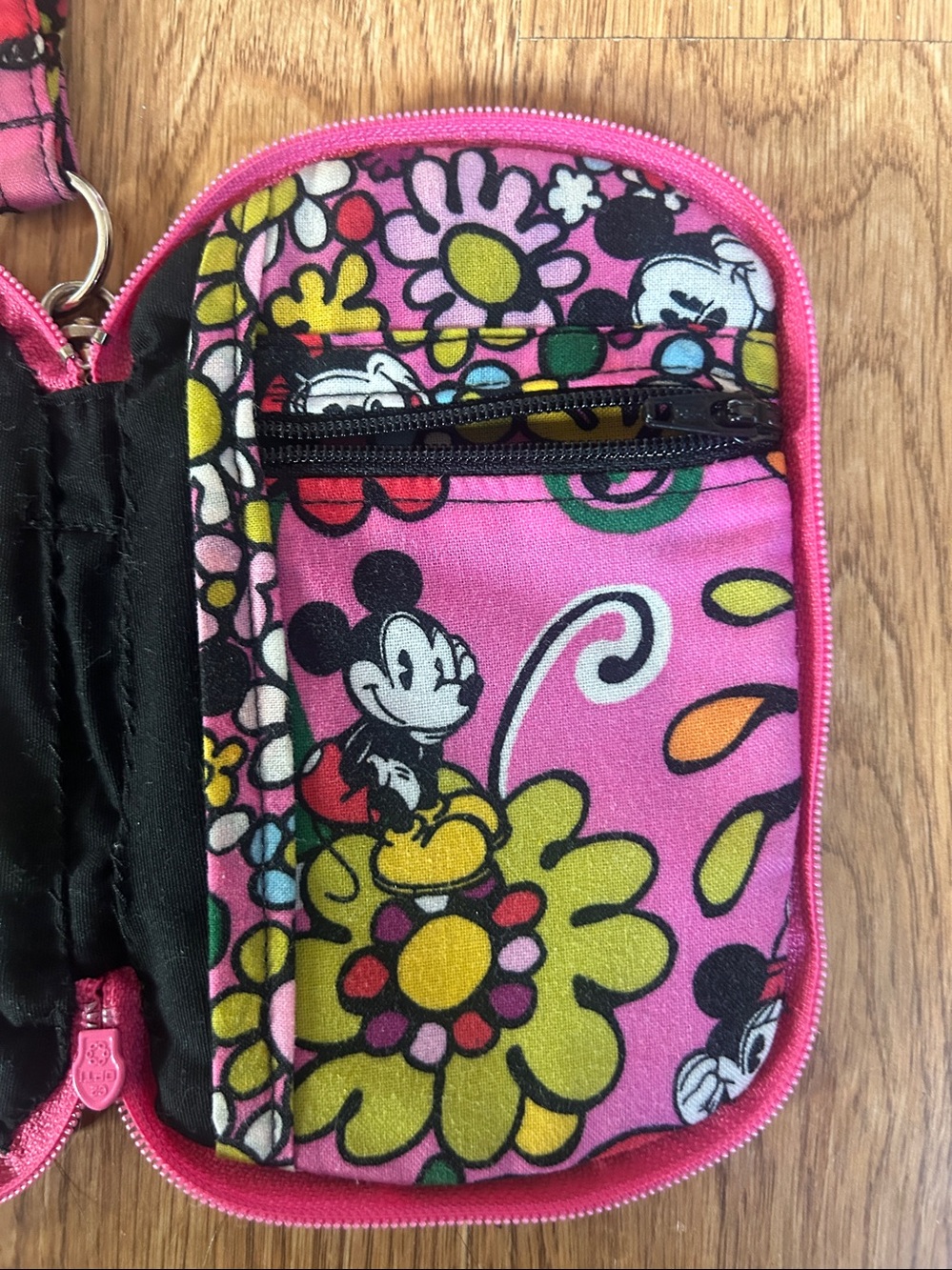 Pink Minnie Mouse Floral Wristlet Card Holder